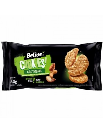 COOKIES BELIVE SABOR CASTANHA (S/GLU & S/LEITE) 10X80G