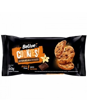 COOKIES BELIVE BAUNILHA C/GOTAS DE CHOC S/GLU & S/LEITE 10X80G